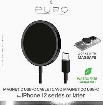 Puro Elektrik Puro Magnetico belaidis įkroviklis su MagSafe 1m – juodos spalvos