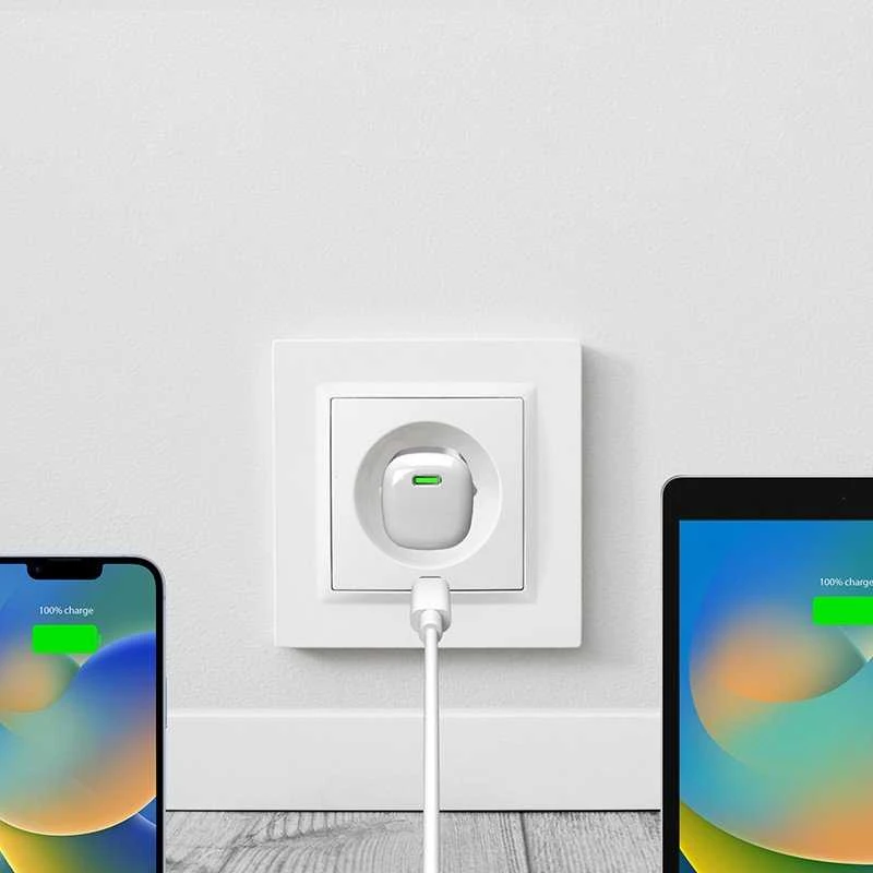 Puro Elektrik Puro 20W GaN USB-C laidinis įkroviklis – baltos spalvos