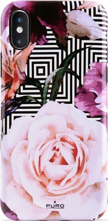 PURO Glam Geo Flowers - dėklas skirtas Apple iPhone Xs Max Rožinė Peonies