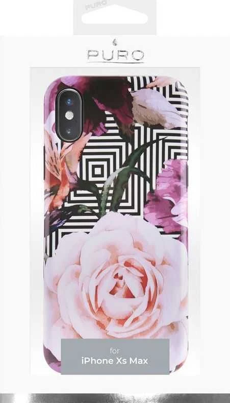 PURO Glam Geo Flowers - dėklas skirtas Apple iPhone Xs Max Rožinė Peonies