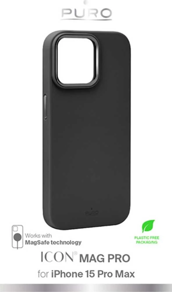 SBS Puro ICON MAG Pro dėklas with MagSafe Apple iPhone 15 Pro Max juodos spalvos