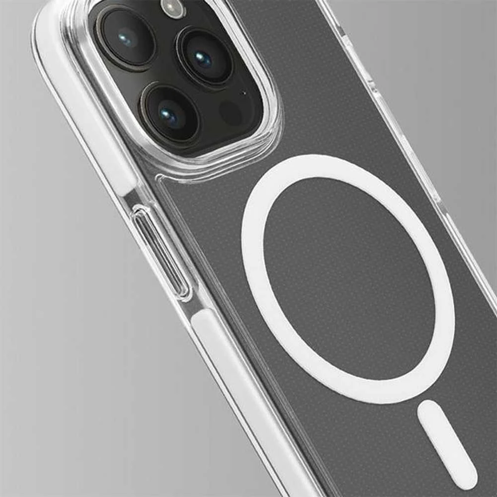 SBS Puro Cover in PC+TPU+TPE with integrated magnets "LITE MAG PRO" Apple iPhone 15 Pro, dėklas telefonui baltos spalvos