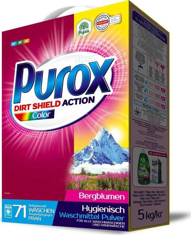 Purox Skalbimo milteliai Purox Spalva 5kg universali dėžutė