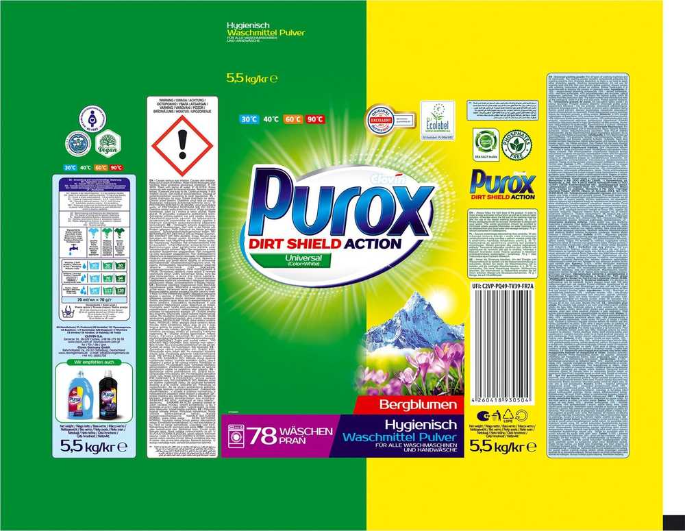 Purox Skalbimo milteliai Universal 5,5kg