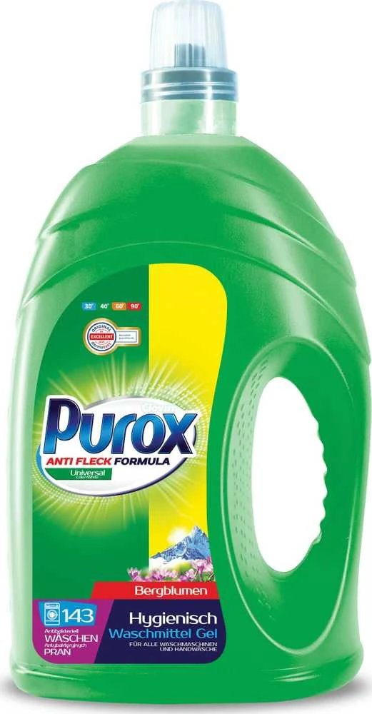 Skalbimo gelis PUROX universalus, 143 skalbimai, 4,3 l