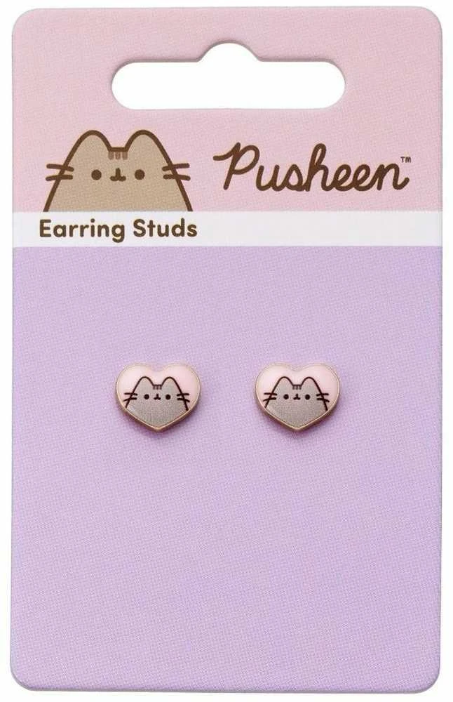 Pusheen Klasikiniai širdies formos auskarai