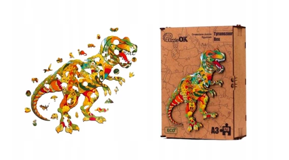 PuzzleOK Medinė dėlionė 129 vnt. - Tiranozauras Rex aprašymas - Prekės nuotrauka