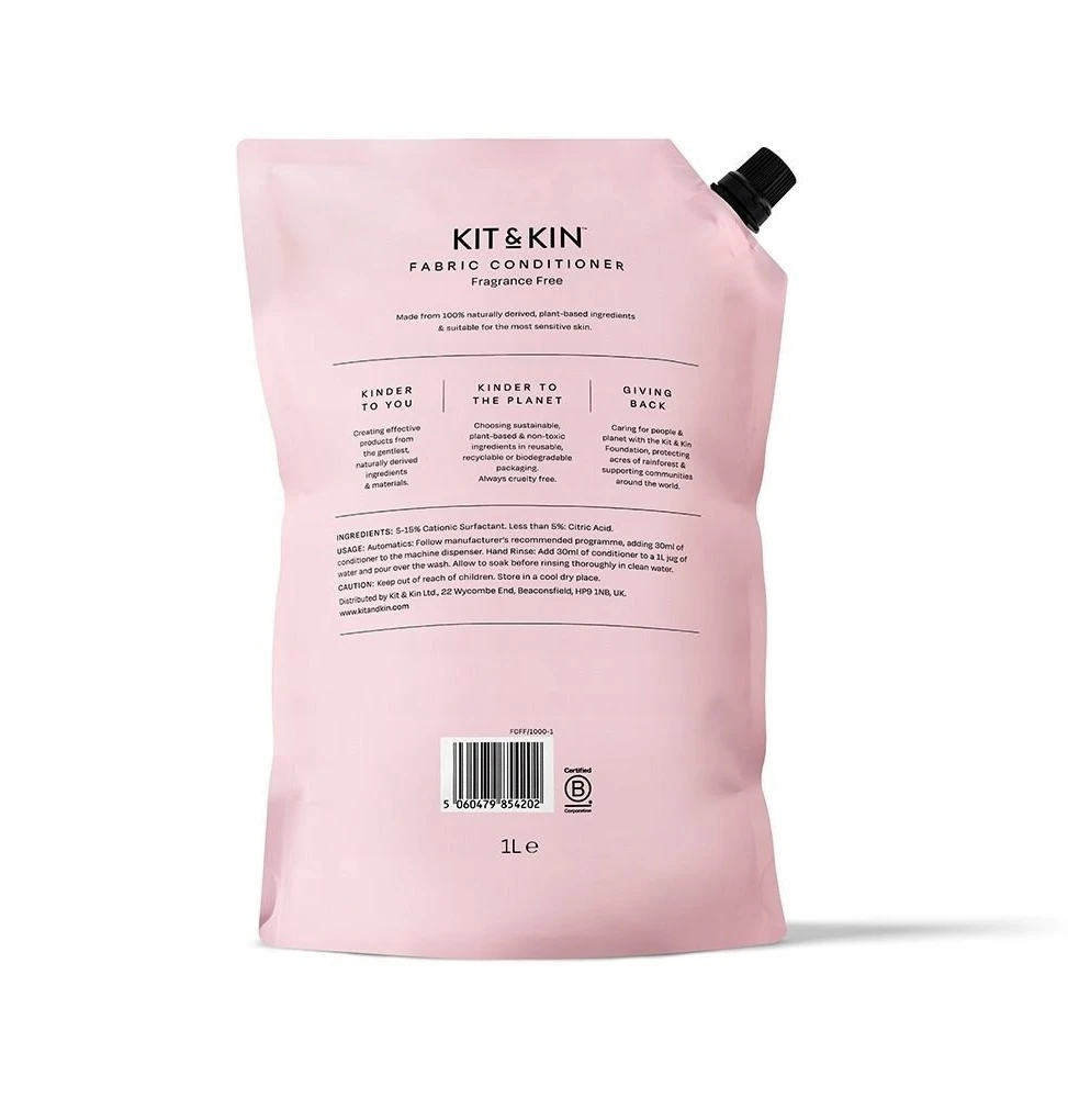 Kit & Kin audinių skalavimo skystis bekvapis 1L