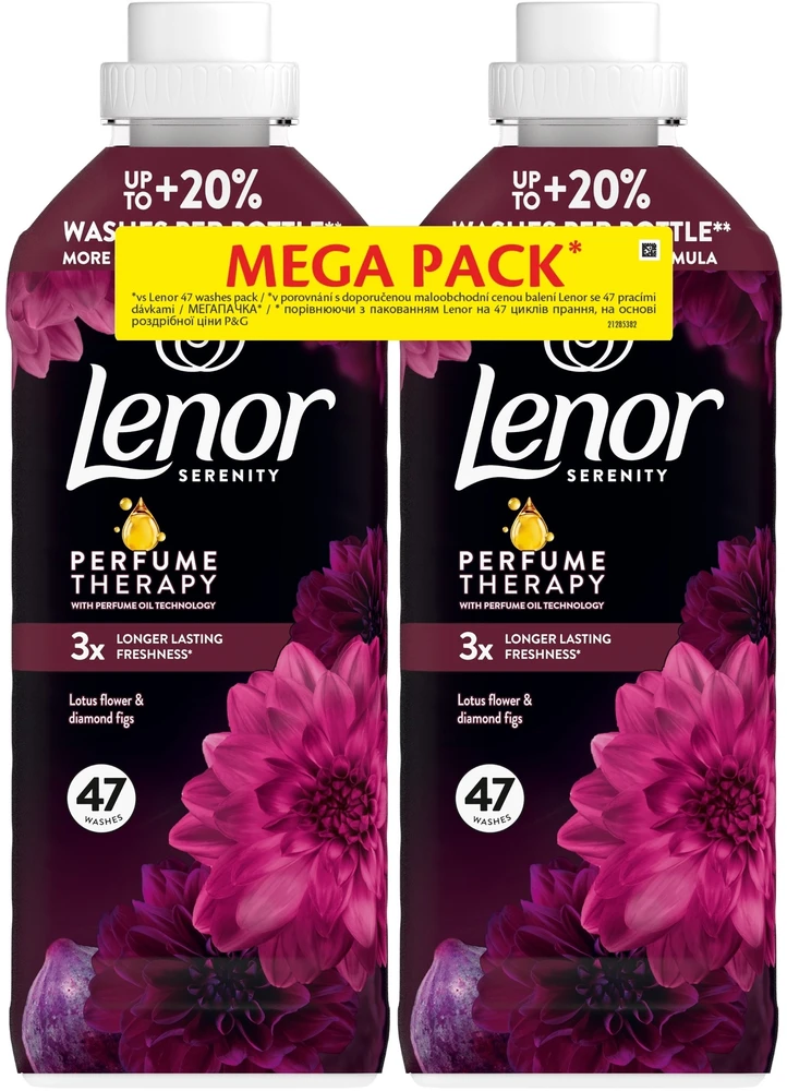 LENOR Audinių minkštiklis "Diamond Figs & Lotus Flower" 2x987 ml (94 skalbimai)