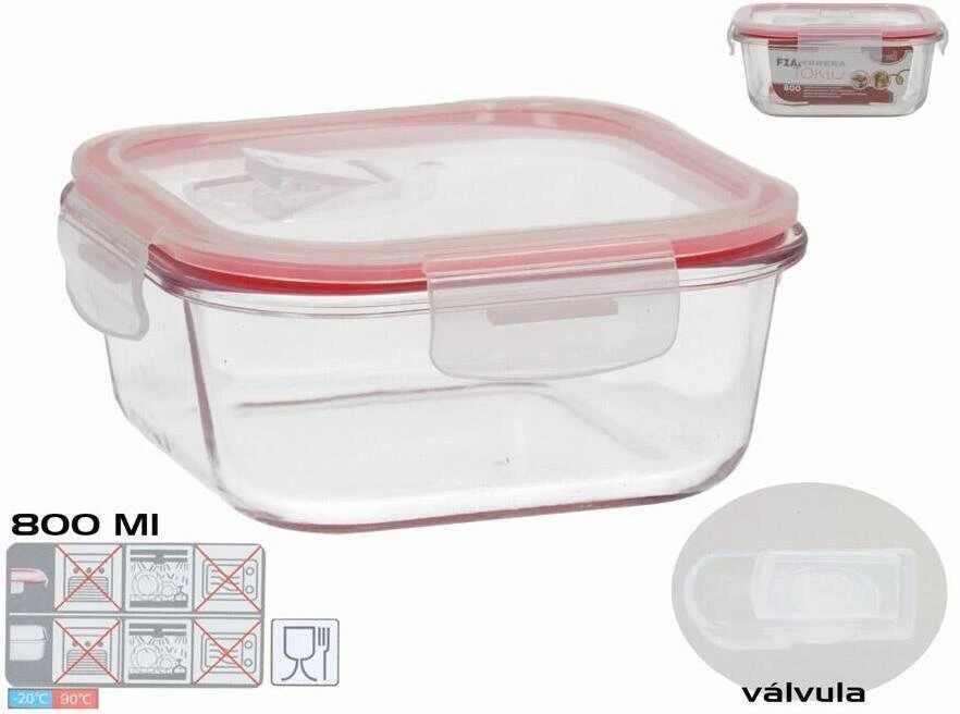 Kvadratinė pietų dėžutė 800 ml, 7 x 15,5 x 15,5 cm, KITCHEN&GO