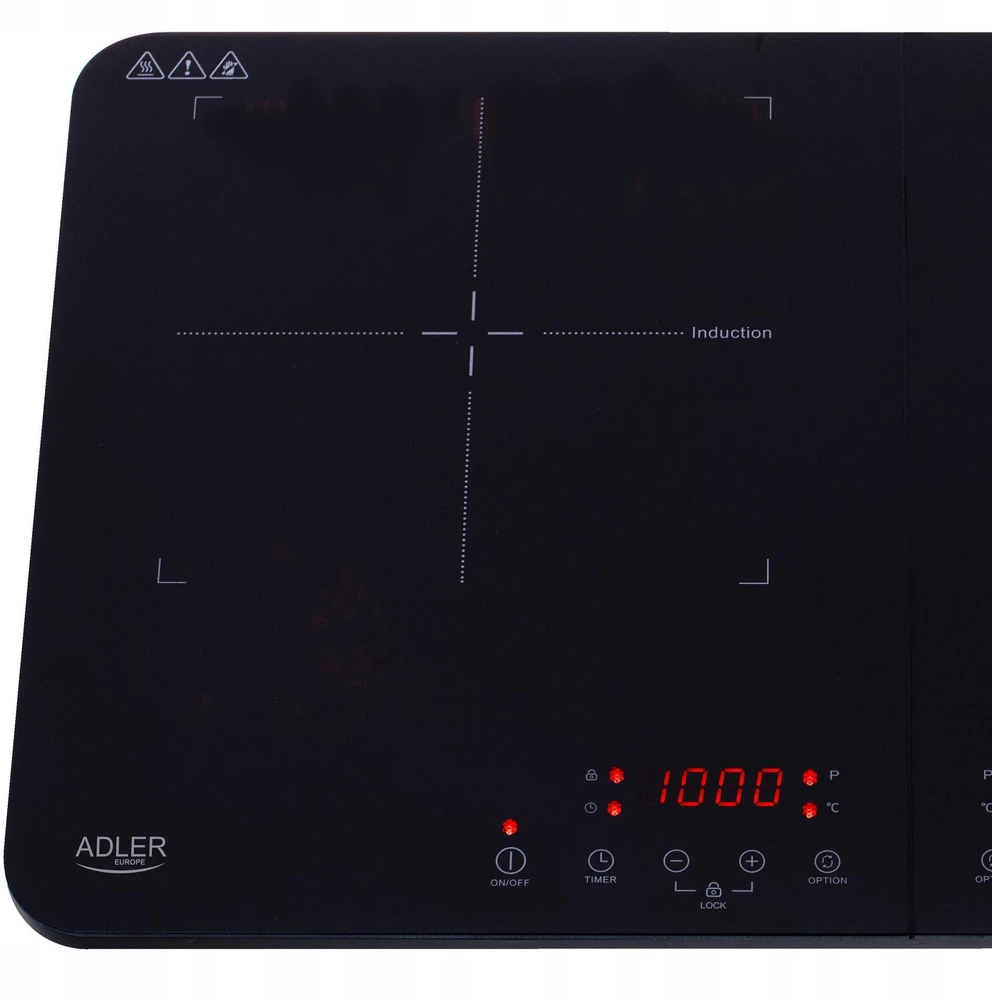 AD 6516 | Adler Cooker | Touch controls | Number of burners/cooking zones 2 | Induction | Juodas