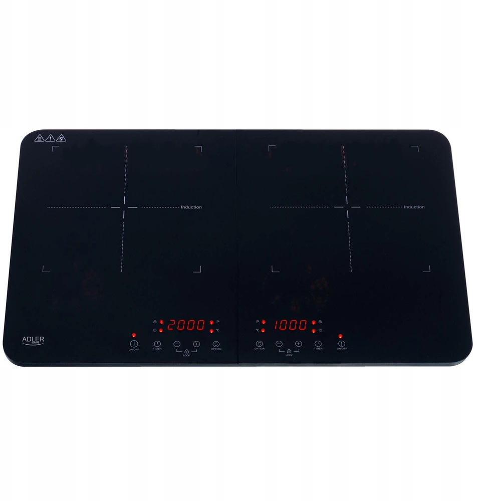 AD 6516 | Adler Cooker | Touch controls | Number of burners/cooking zones 2 | Induction | Juodas