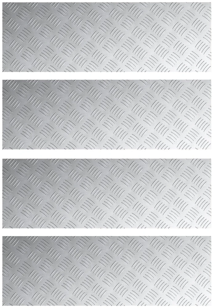 Laiptų danga 4 vnt. 90 x 30 cm Sidabro Aliuminis Stačiakampio