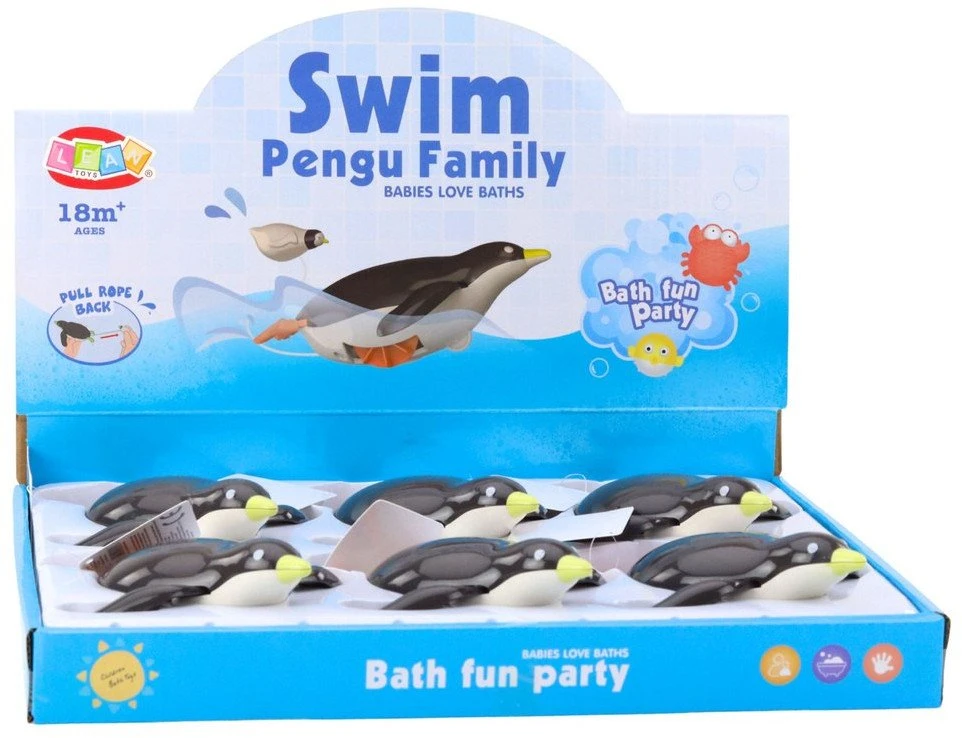 Lean Toys Vonios žaislas pingvinas 14,5 cm