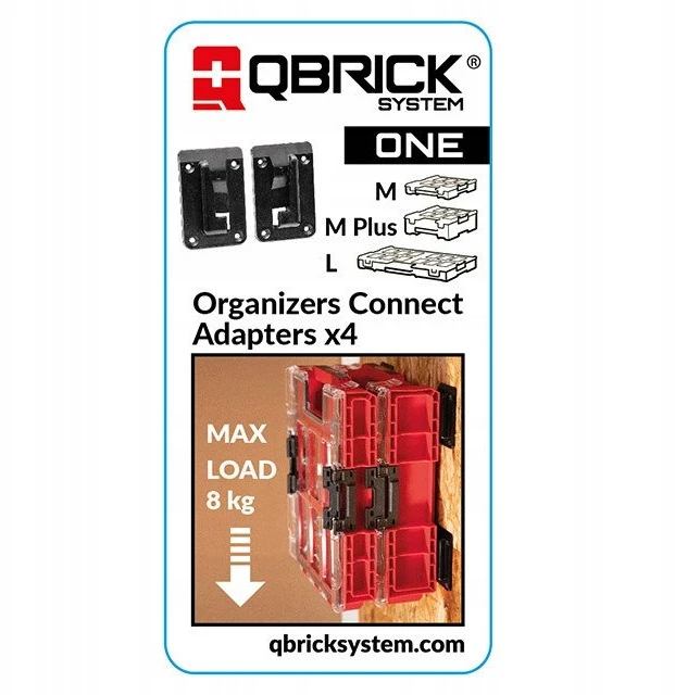 QBRICK ONE smulkmenų dėtuvių jungiamieji adapteriai