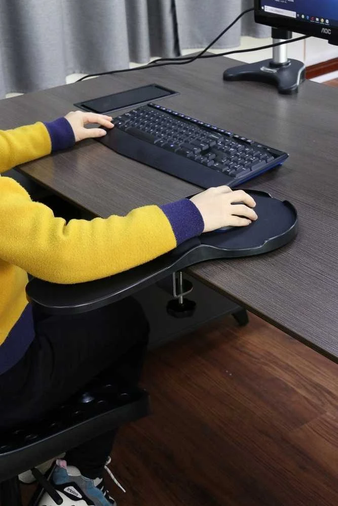 Laikiklis Q-Connect porankis su pelės kilimėliu ir riešo atrama, juodas (KF16947)
