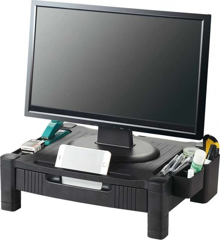 Laikiklis Q-Connect Q-Connect monitoriaus stovas, 43,4x33,6 cm, reguliuojamas aukštis, juodas
