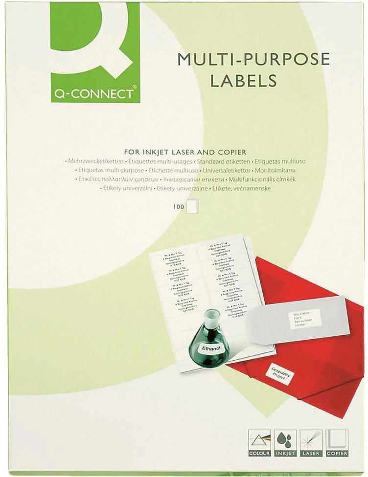 Q-Connect Labels universalus balta 100 vnt. (5705831153868)