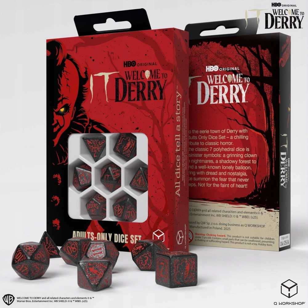 IT: Welcome to Derry 18+ oficialus siaubo RPG kauliukų rinkinys – Q-Workshop