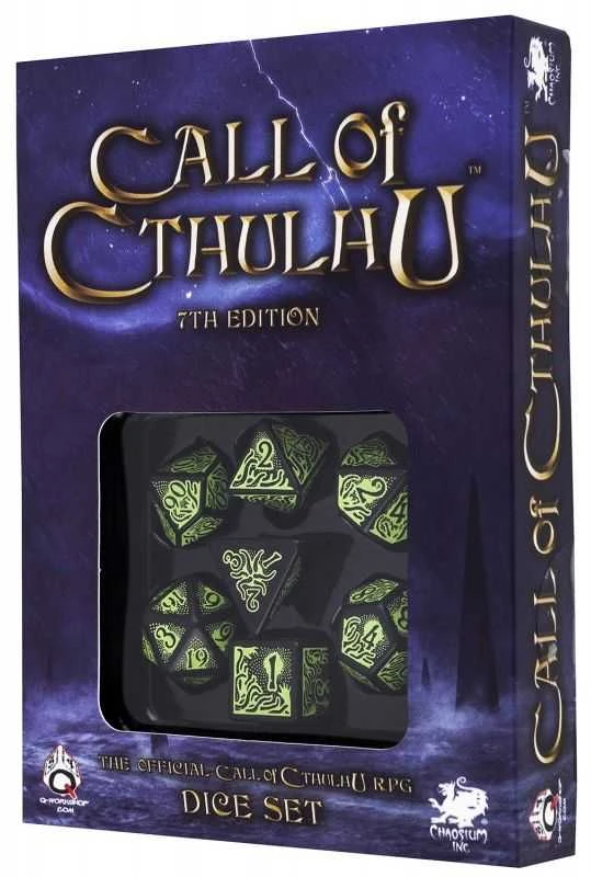 Q Workshop Call Of Cthulhu 7th Edition Kauliukų Rinkinys Juodos Ir Žalios Sp
