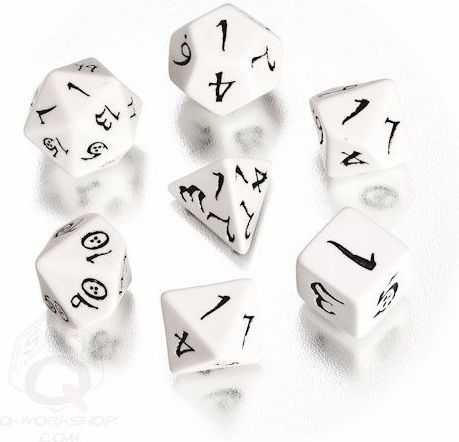 Q Workshop Classic Rpg Kauliukų Rinkinys Baltos Ir Juodos