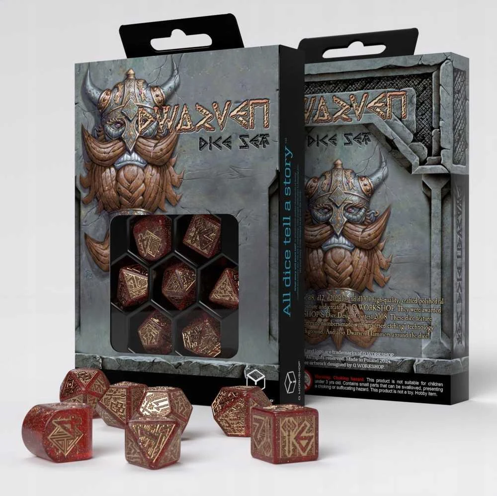 Q Workshop Dwarven Jewels Kauliukų Rinkinys (raudona Sp.)