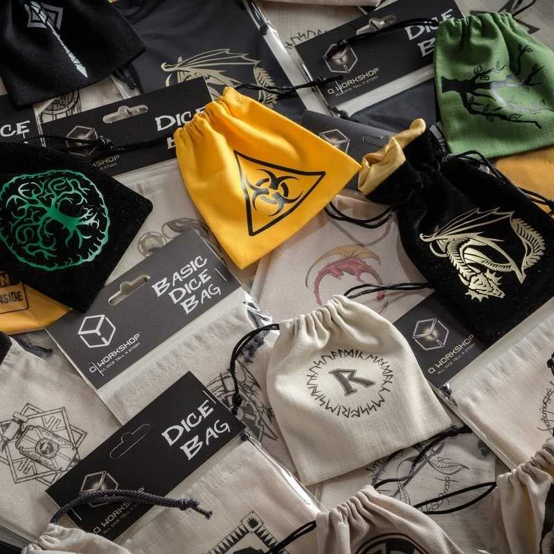 Q Workshop Dragon Velour Kauliukų Maišelis Juodos Ir Auksinės Spalvos