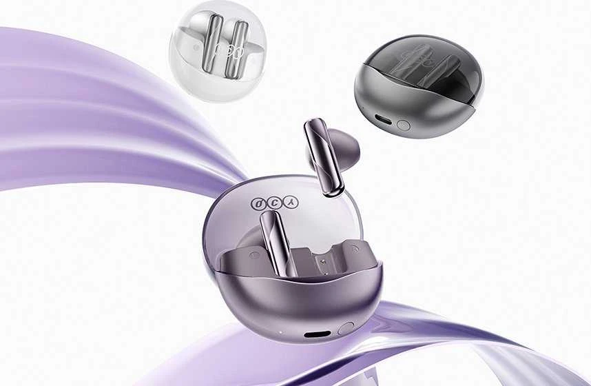 Ausinės QCY AilyBuds Clear T32 Violetinė