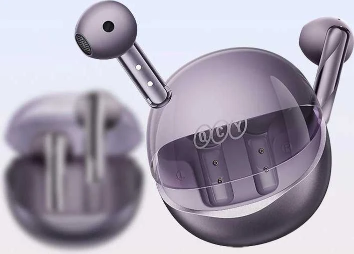 Ausinės QCY AilyBuds Clear T32 Violetinė