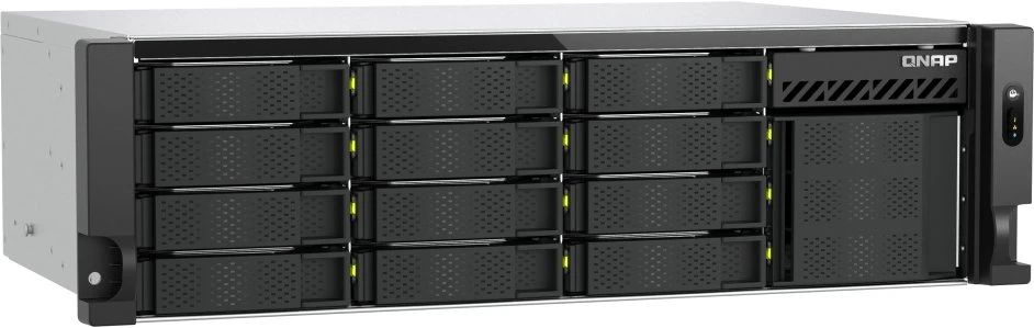 Qnap serveris QNAP TS-h1655XeU-RP-8G | 16 lizdų plokščias NAS serveris, Intel, 8GB RAM, 2x 10Gb Base-T, RP, RACK