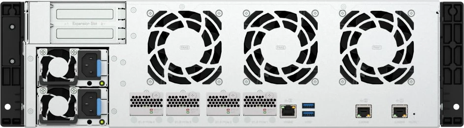 Qnap serveris QNAP TS-h1655XeU-RP-8G | 16 lizdų plokščias NAS serveris, Intel, 8GB RAM, 2x 10Gb Base-T, RP, RACK