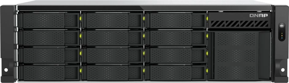 Qnap serveris QNAP TS-h1655XeU-RP-8G | 16 lizdų plokščias NAS serveris, Intel, 8GB RAM, 2x 10Gb Base-T, RP, RACK