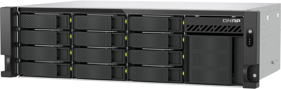 Qnap serveris QNAP TS-h1655XeU-RP-8G | 16 lizdų plokščias NAS serveris, Intel, 8GB RAM, 2x 10Gb Base-T, RP, RACK
