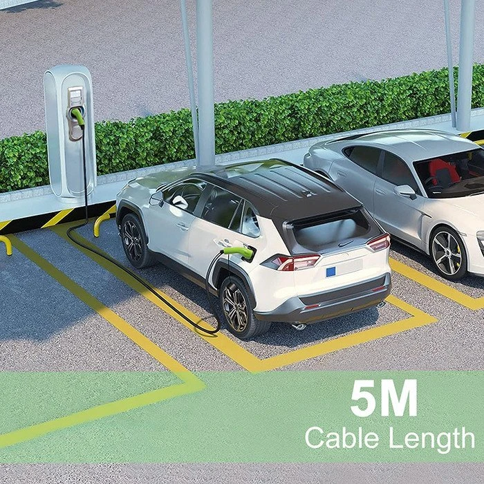 „Qoltec“ EV 2 tipo automobilio įkrovimo laidas | 230 V | 7 kW | 32 A | 5 m