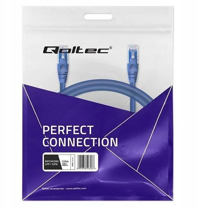 Qoltec UTP kabelis Patchcord CAT6 2xRJ45 3m aukštos spartos