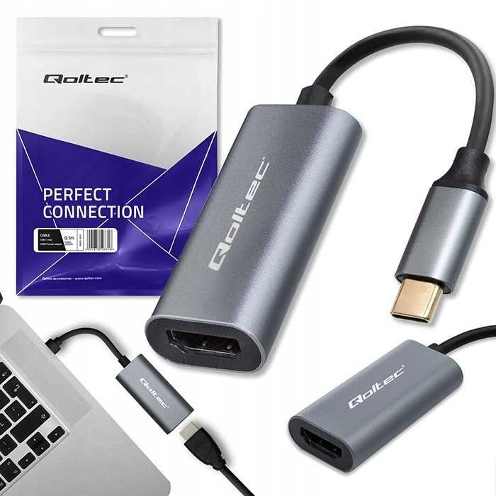 Qoltec Aliuminis USB-C 3.1 MHL į HDMI adapteris 4K 60Hz
