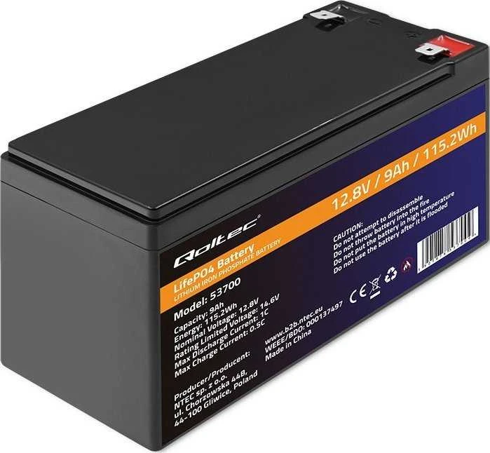 LiFePO4 baterija 12,8V su informacine etikete
