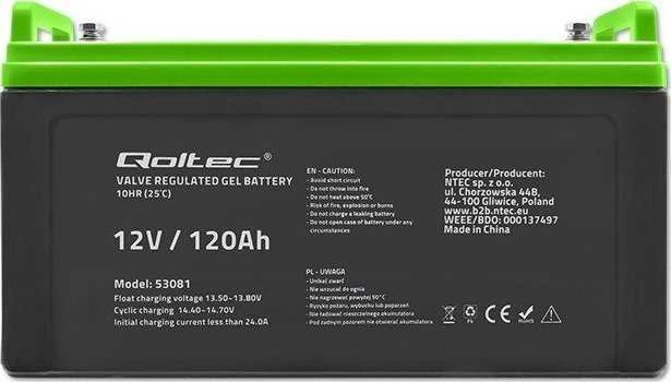 QOLTEC 53081 Gel Baterija 12V 120Ah