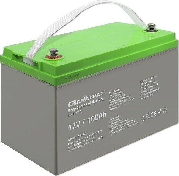 QOLTEC 53077 Deep Cycle Gel Baterija 12V 100Ah