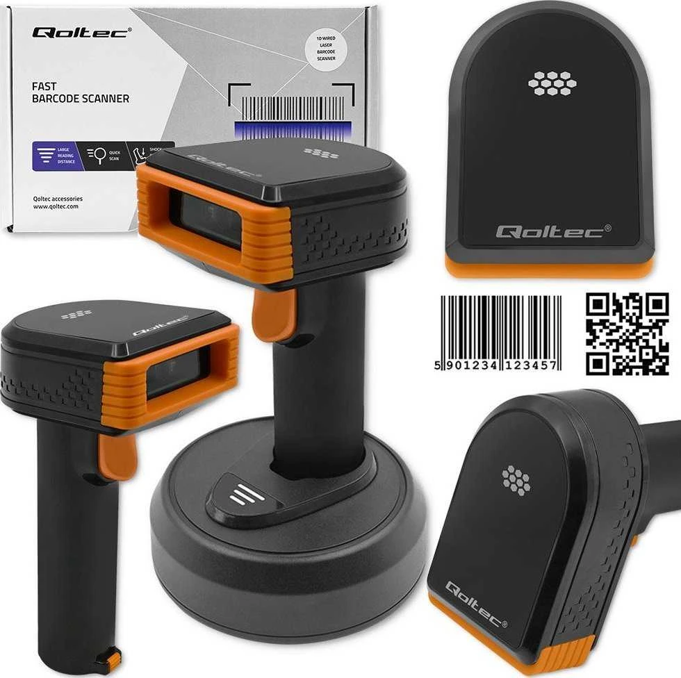 QOLTEC 50878 belaidė 1D 2D brūkšninių kodų skaitytuvo prijungimo stotelė