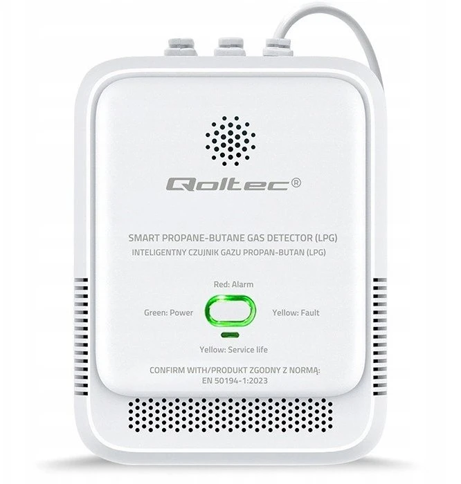 Qoltec Propano-butano dujų nuotėkio jutiklis LPG su 85dB aliarmu ir LED
