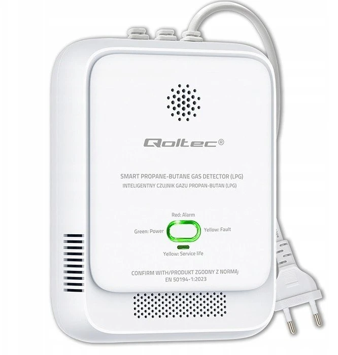 Qoltec Propano-butano dujų nuotėkio jutiklis LPG su 85dB aliarmu ir LED