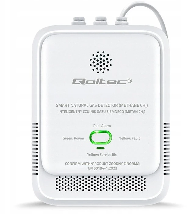 Qoltec gamtinių dujų nuotėkio jutiklis CH4 detektorius 85dB signalas LED