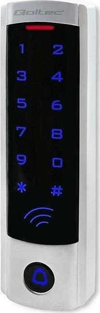 QOLTEC 52445 Kodinė spyna DIONE su RFID skaitytuvu Kodų kortelės rakto pakabukas Durų skambučio mygtukas IP68 EM