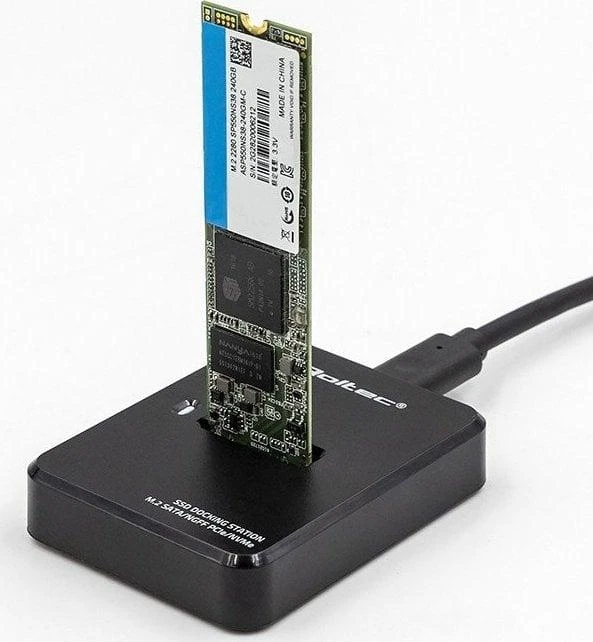 Qoltec SSD prijungimo stotelė su įstatytu M.2 disku