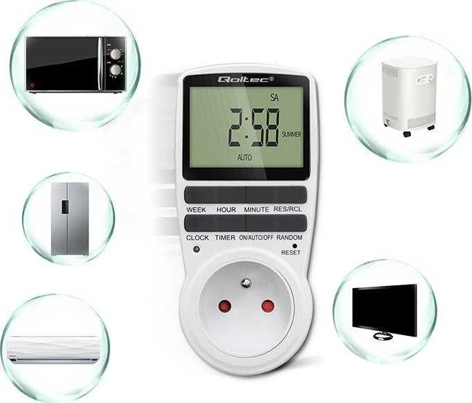 QOLTEC 50628 elektroninis laikmatis PC0628 su LCD