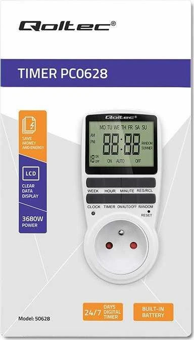 QOLTEC 50628 elektroninis laikmatis PC0628 su LCD