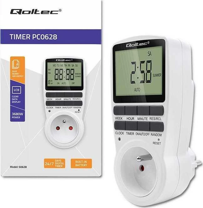 QOLTEC 50628 elektroninis laikmatis PC0628 su LCD