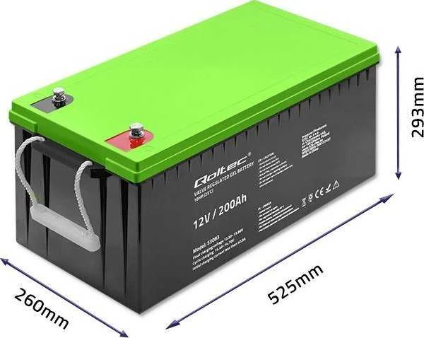 QOLTEC 53083 Gel Baterija 12V 200Ah