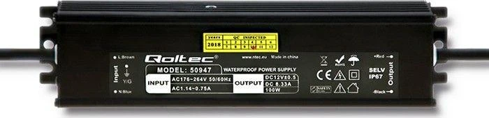 QOLTEC 50947 Impulsinis maitinimo šaltinis LED IP67 100W 12V 8.3A